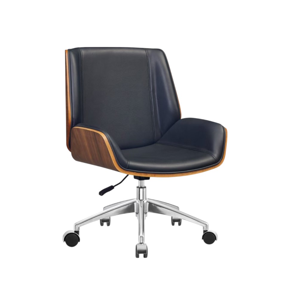 Silla de escritorio giratoria con ruedas Oris black/wood