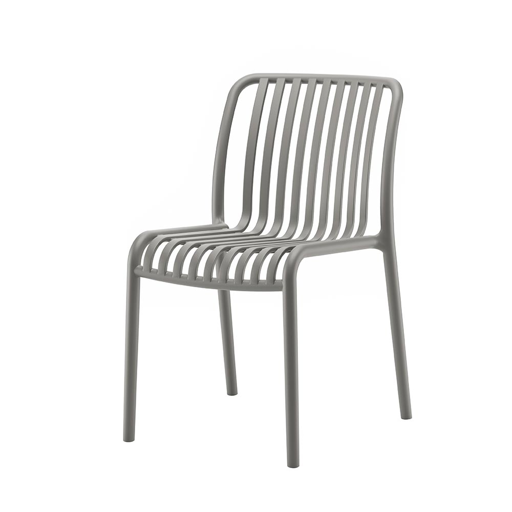 Silla sin brazos Arlo de plastico gris