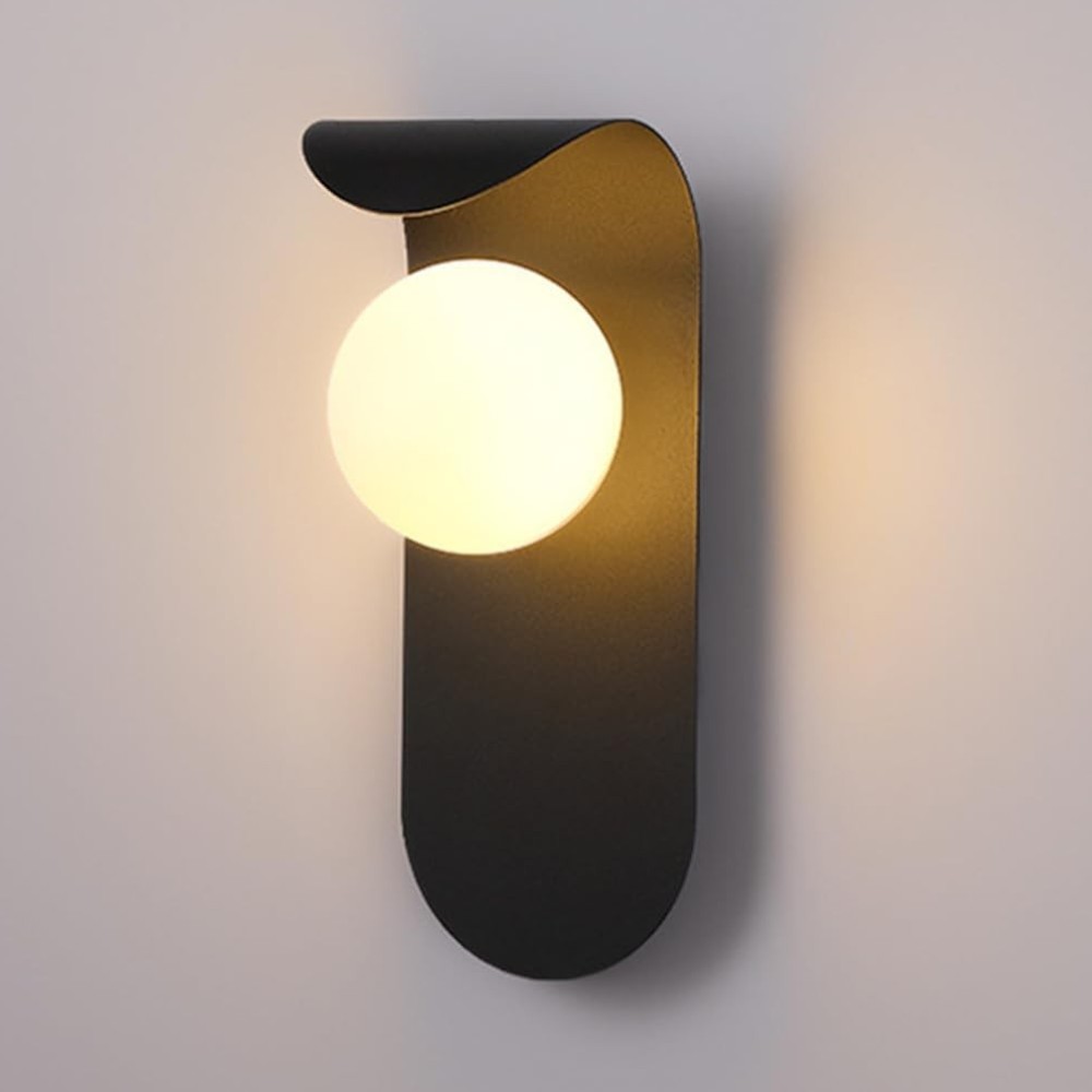 Lámpara de pared G9 Kendall black vidrio blanco