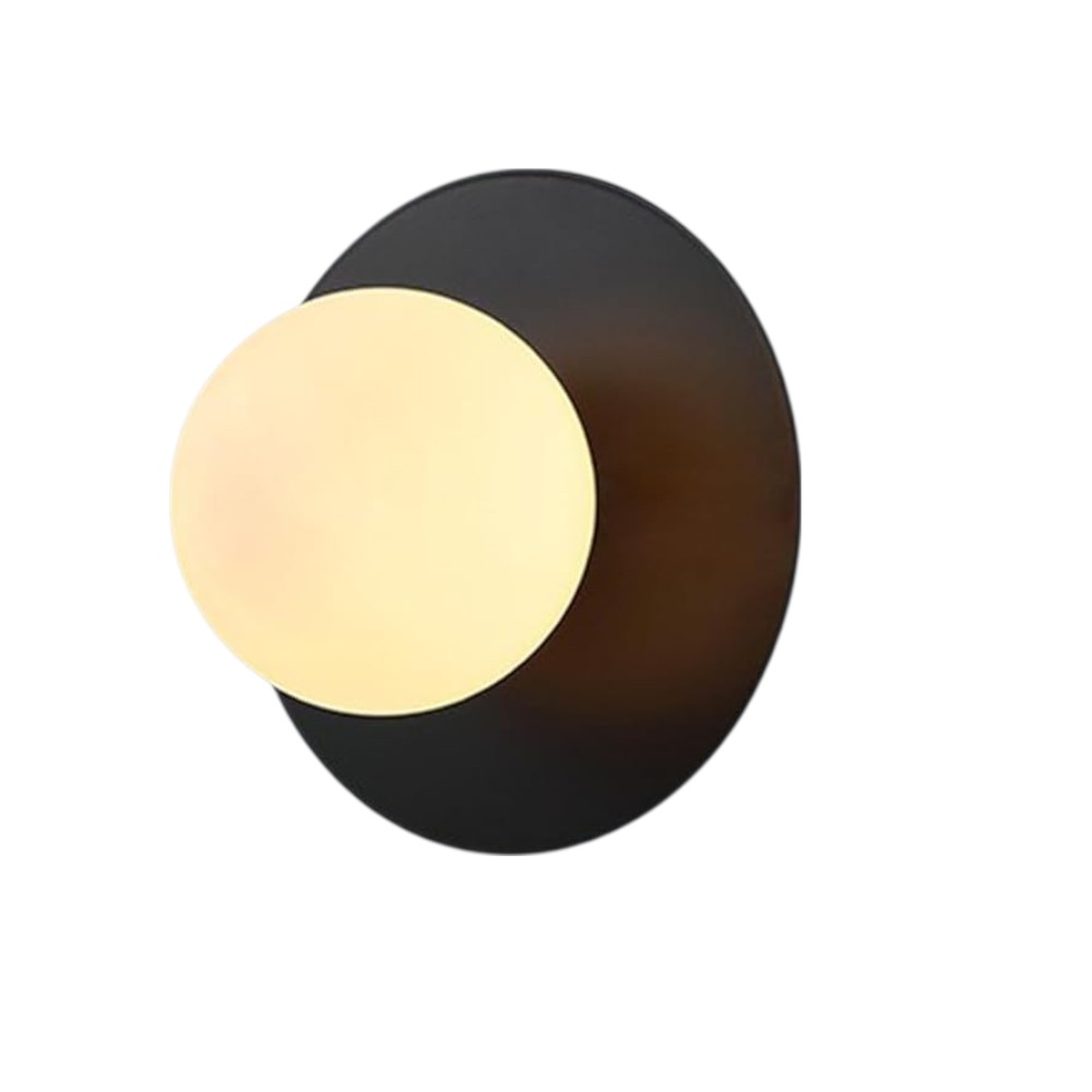 Aplique de pared G9 Emmal black vidrio blanco