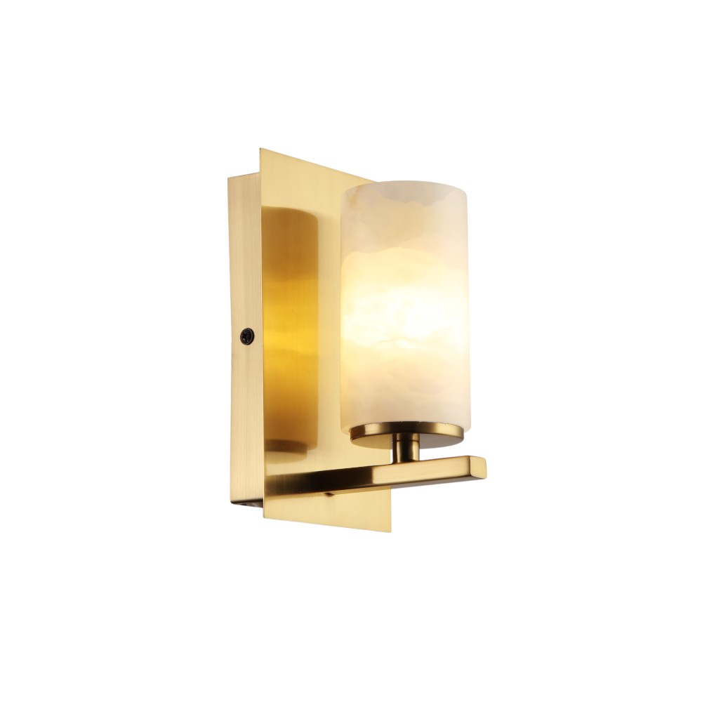 Aplique de pared G9 Monaco brass con tulipa de piedra