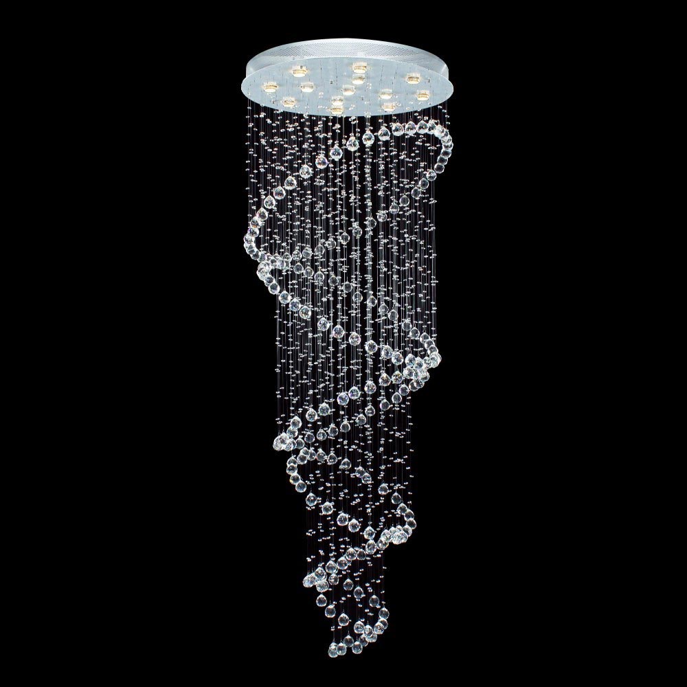 Lámpara doble altura 13xGU10 Maka 225 de cristal K9 clear