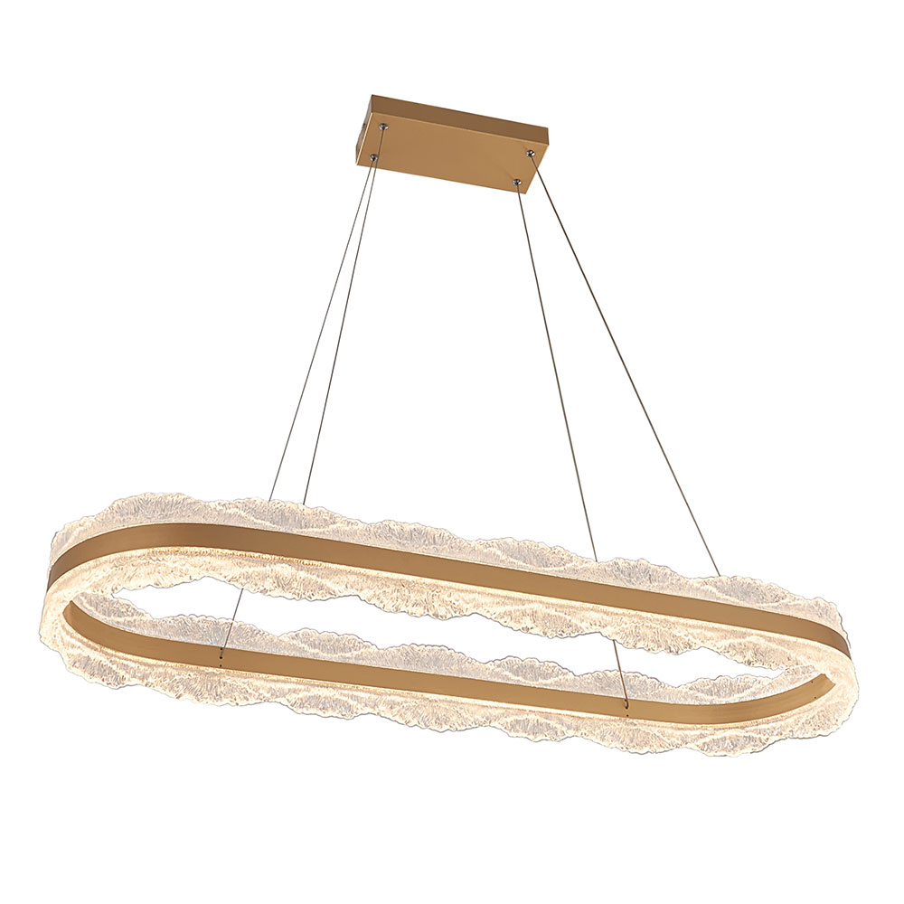 Lámpara led colgante Sona 108 acrilico dorado 3CCT