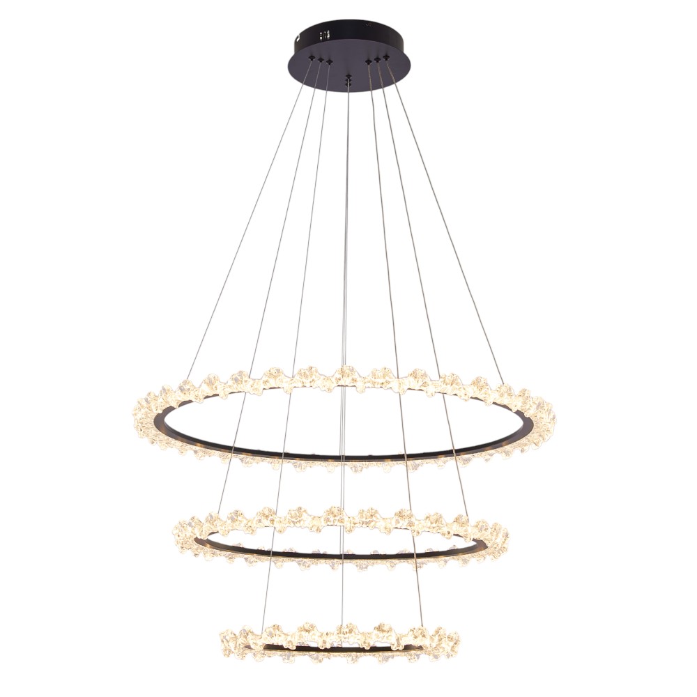 Lámpara led colgante Isabela black y acrilico con 3CCT