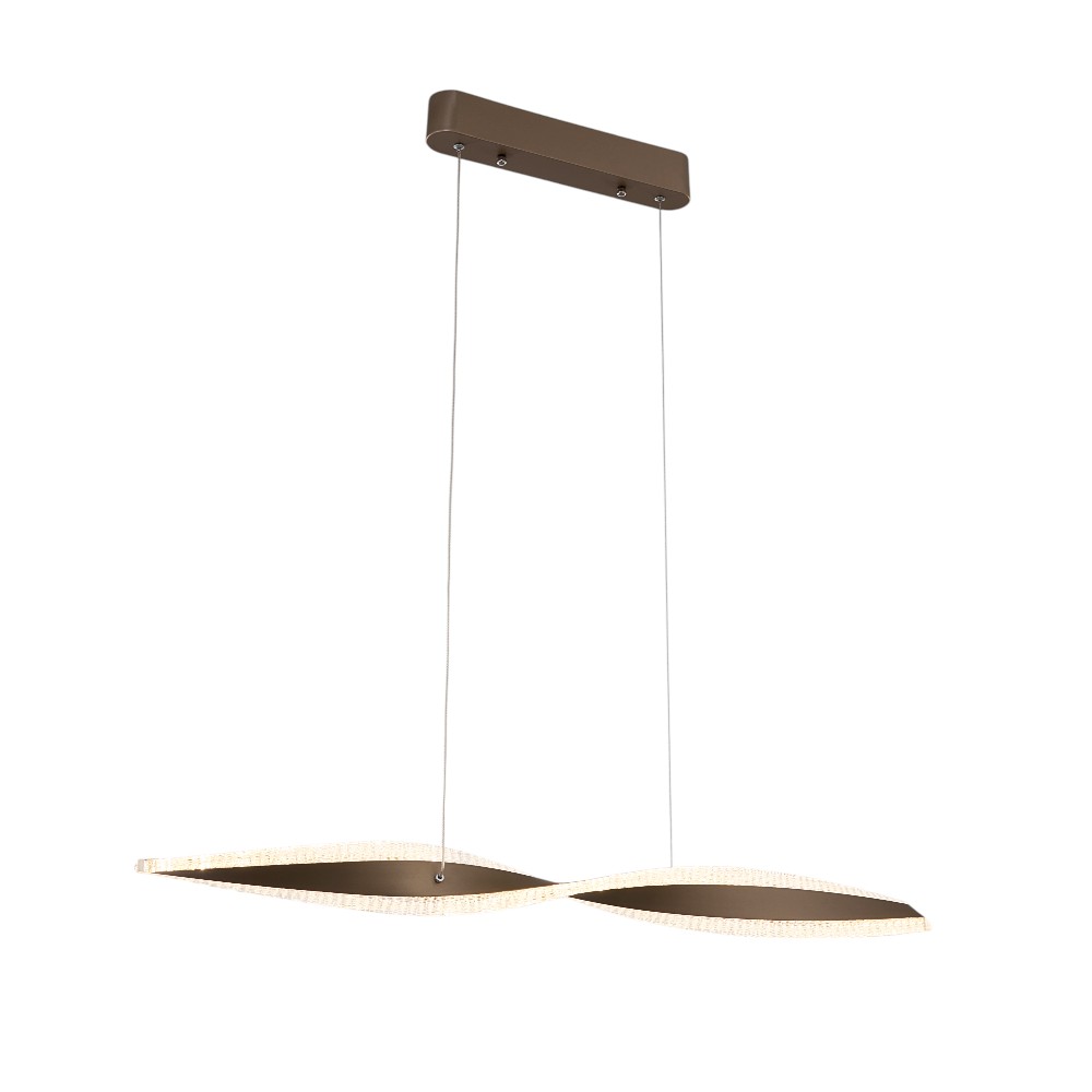 Lámpara LED colgante Gwen metal café/acrílico luz cálida