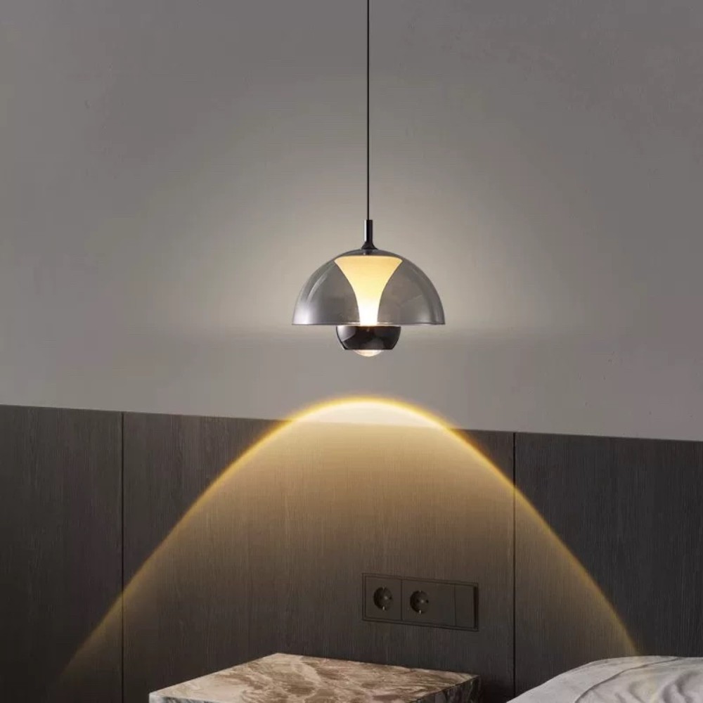 Lámpara LED colgante Sasha de vidrio smoke luz calida 5W