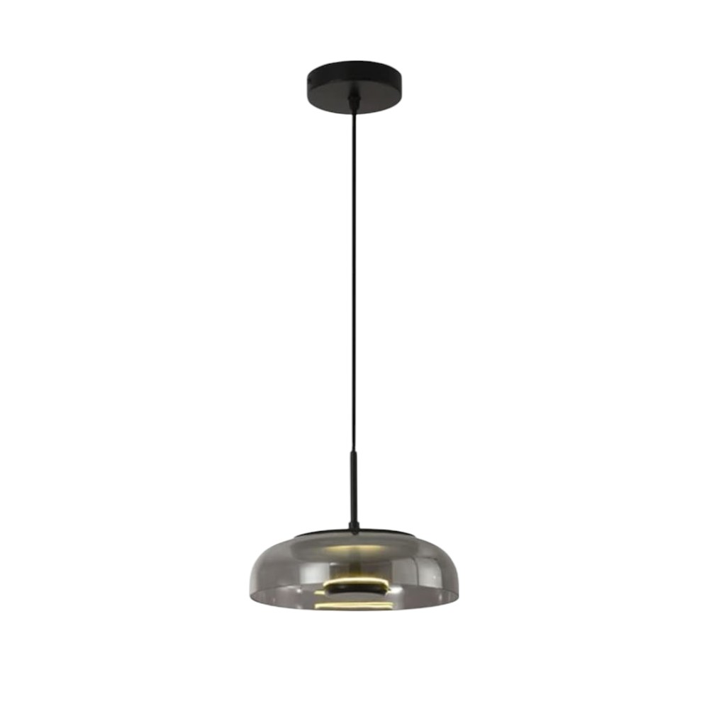 Lámpara LED colgante Aiden tulipa vidrio smoke luz calida 6W