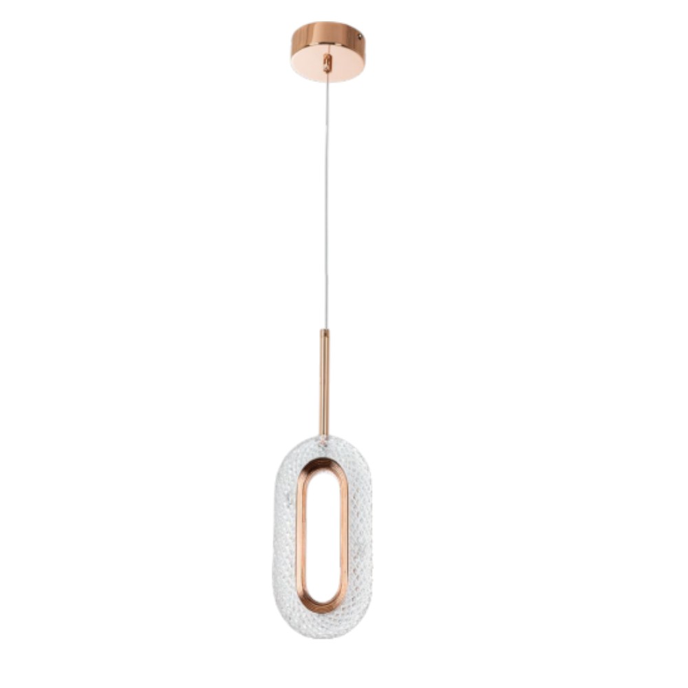 Lámpara LED colgante Amalia gold acrílico luz calida 8W