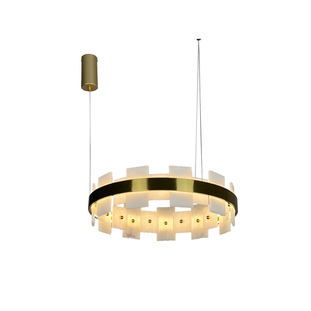 Lámpara LED colgante Atenas brass de piedra luz calida 15W