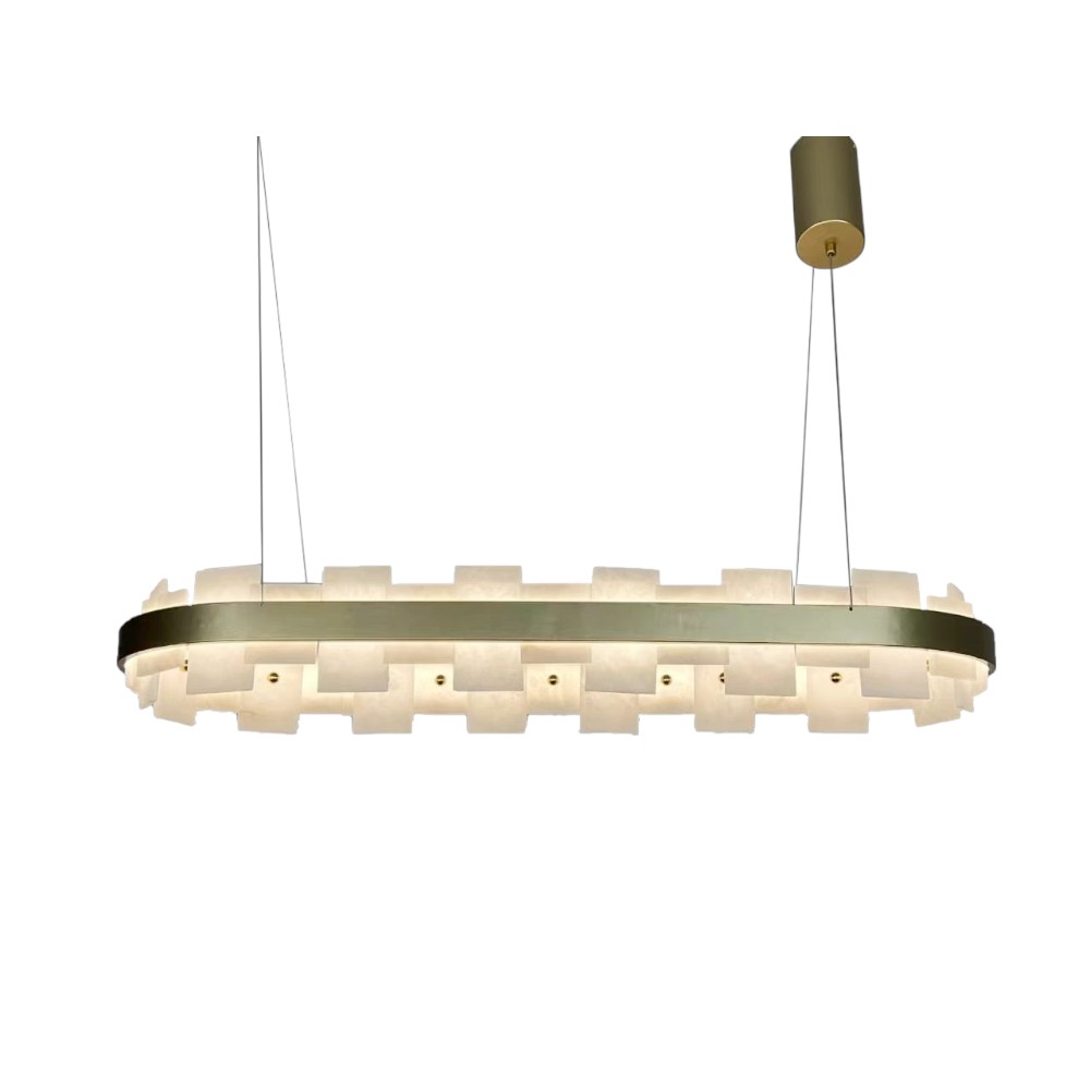Lámpara LED colgante Atenas brass de piedra luz calida 60W