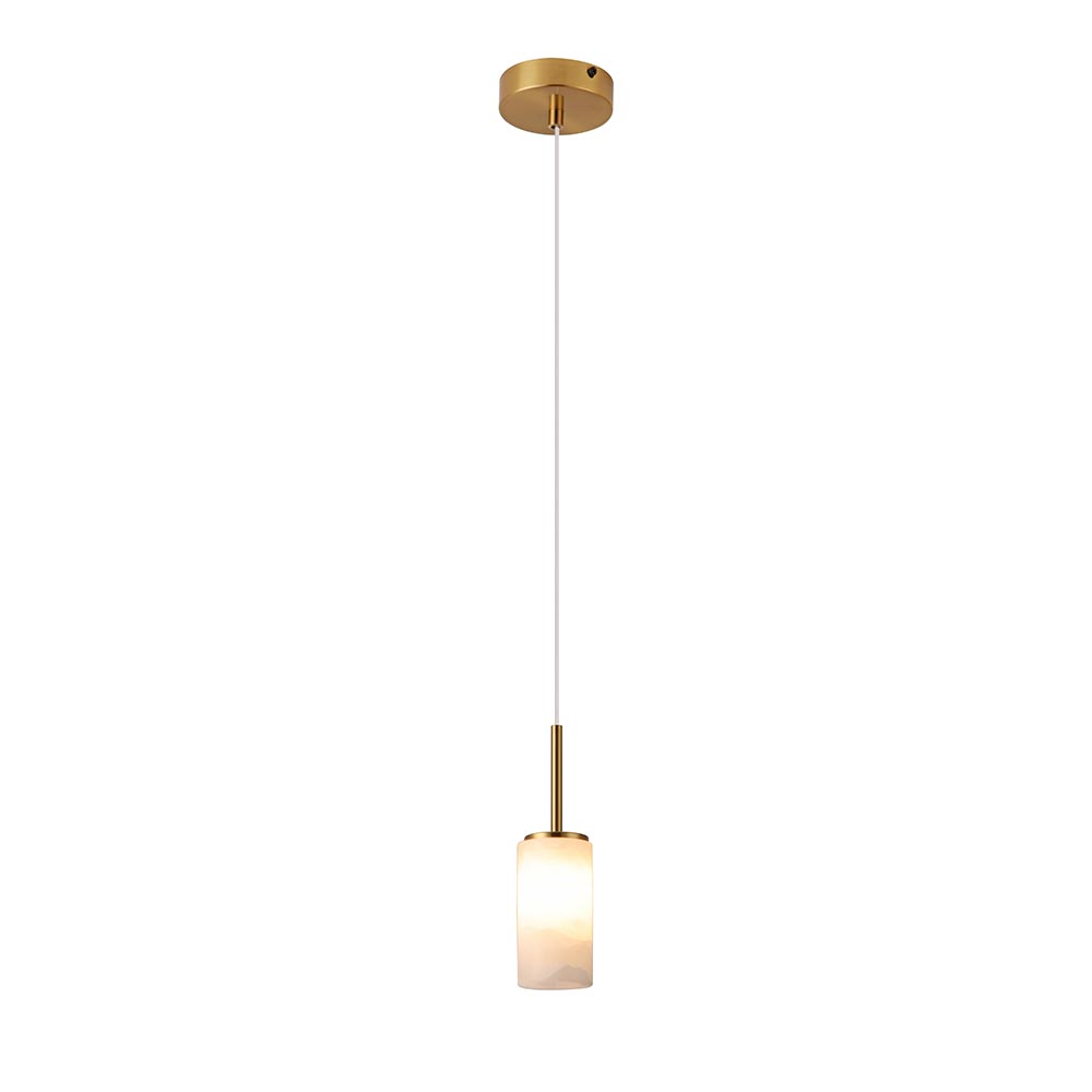 Lámpara colgante G9 Tokyo brass tulipa de piedra