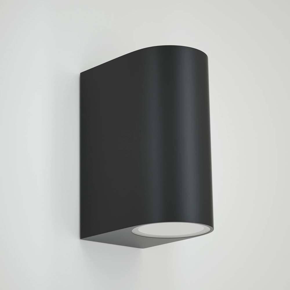 Aplique de pared 2xGU10 up&down redondeado negro IP54