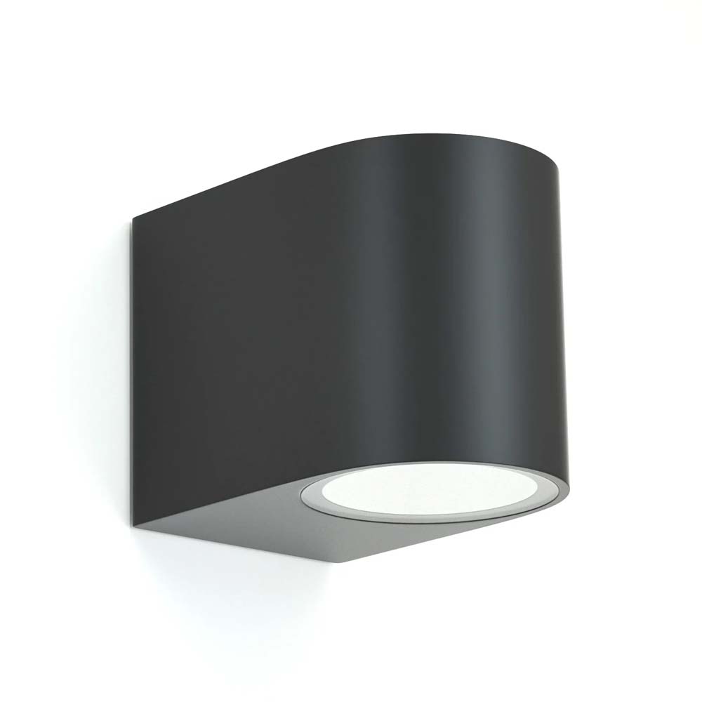 Aplique de pared GU10 cilindrico negro IP54