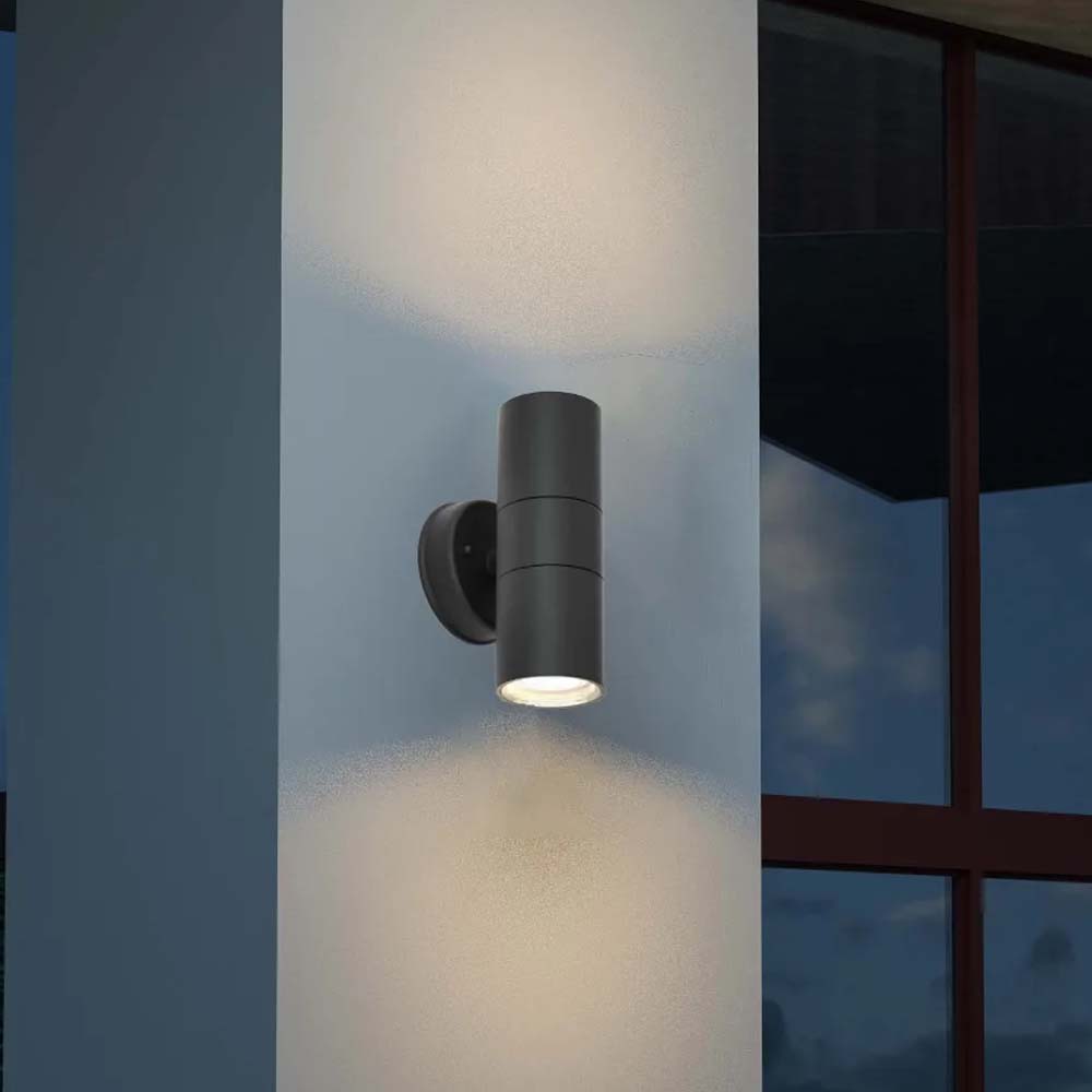 Aplique de pared 2xGU10 up&down negro IP54