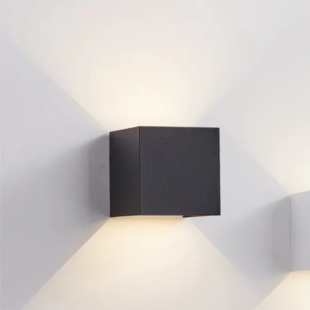 Aplique de pared G9 up&down Box negro IP65