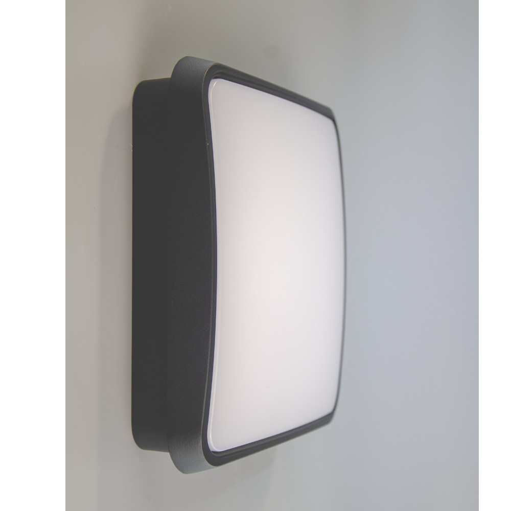 APLIQUE DE PARED/TECHO SCREEN ALUMINIO NEGRO PC BLANCO 24W 3000K/4000K/6500K 1200LM IP65 AMBIURA