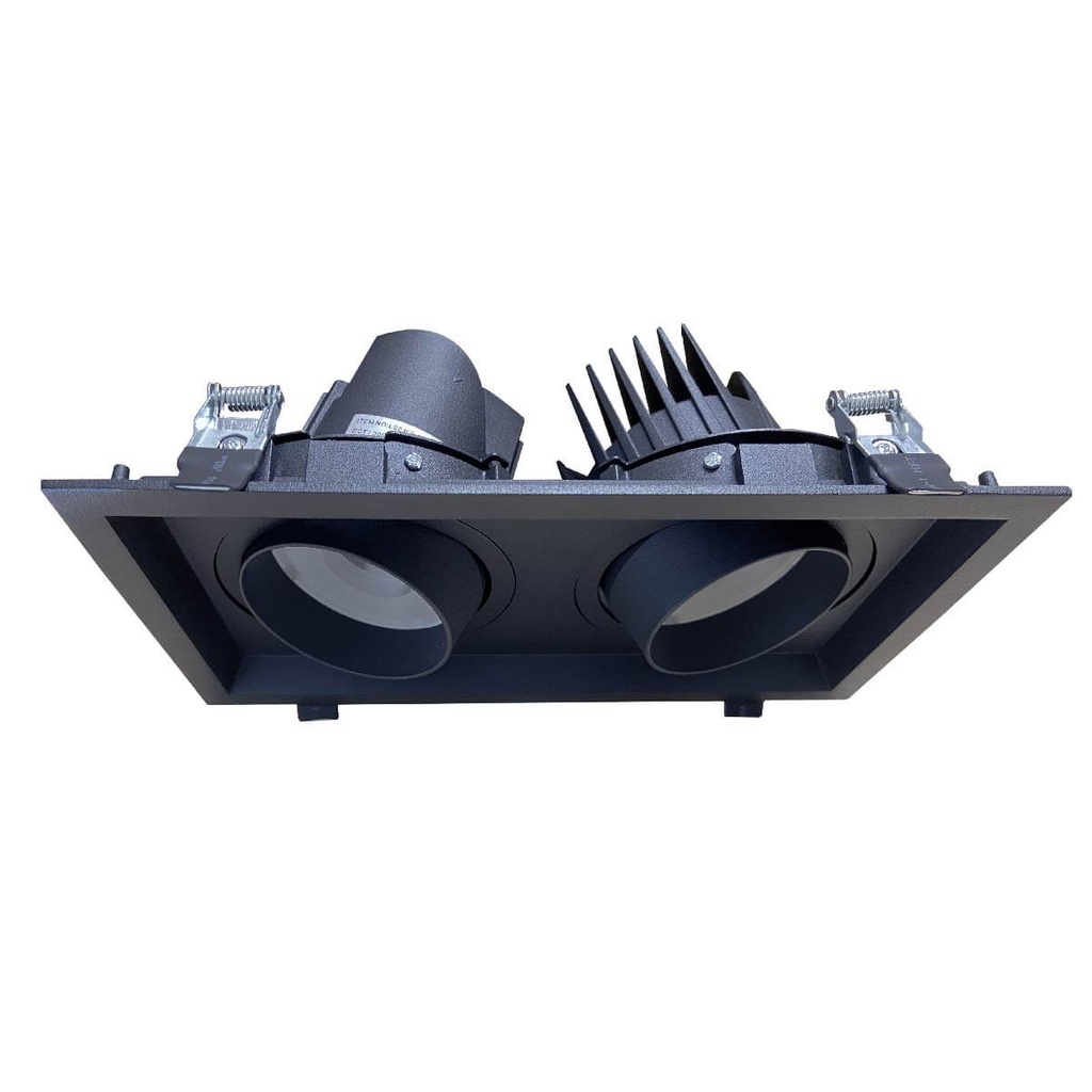Módulo LED doble dirigible negro 3000K 30-42W 250x100mm