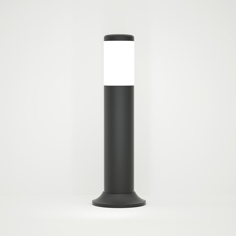 Bolardo Tubular E27 negro difusor opal 50cm IP54