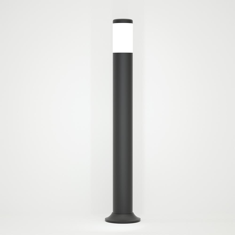 Bolardo Tubular E27 negro difusor opal 70cm IP54