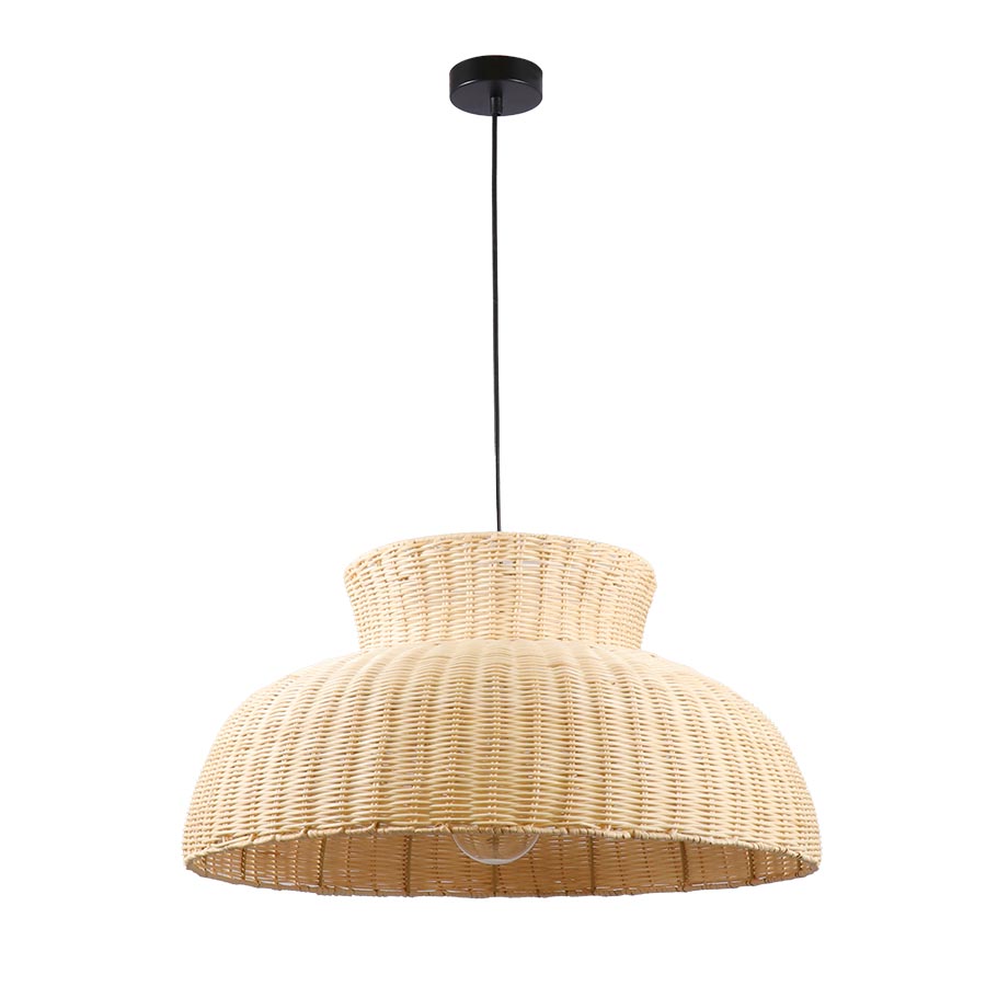 Lámpara colgante boho E27 Luciana de ratán natural