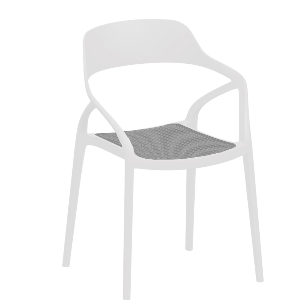 Silla con brazos Elix de PP color blanco/gris