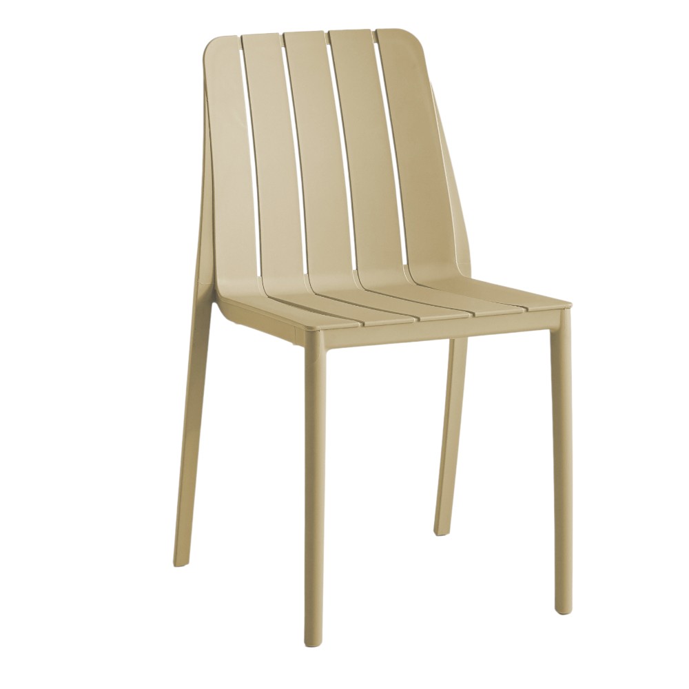 Silla sin brazos Rowan de PP color taupe