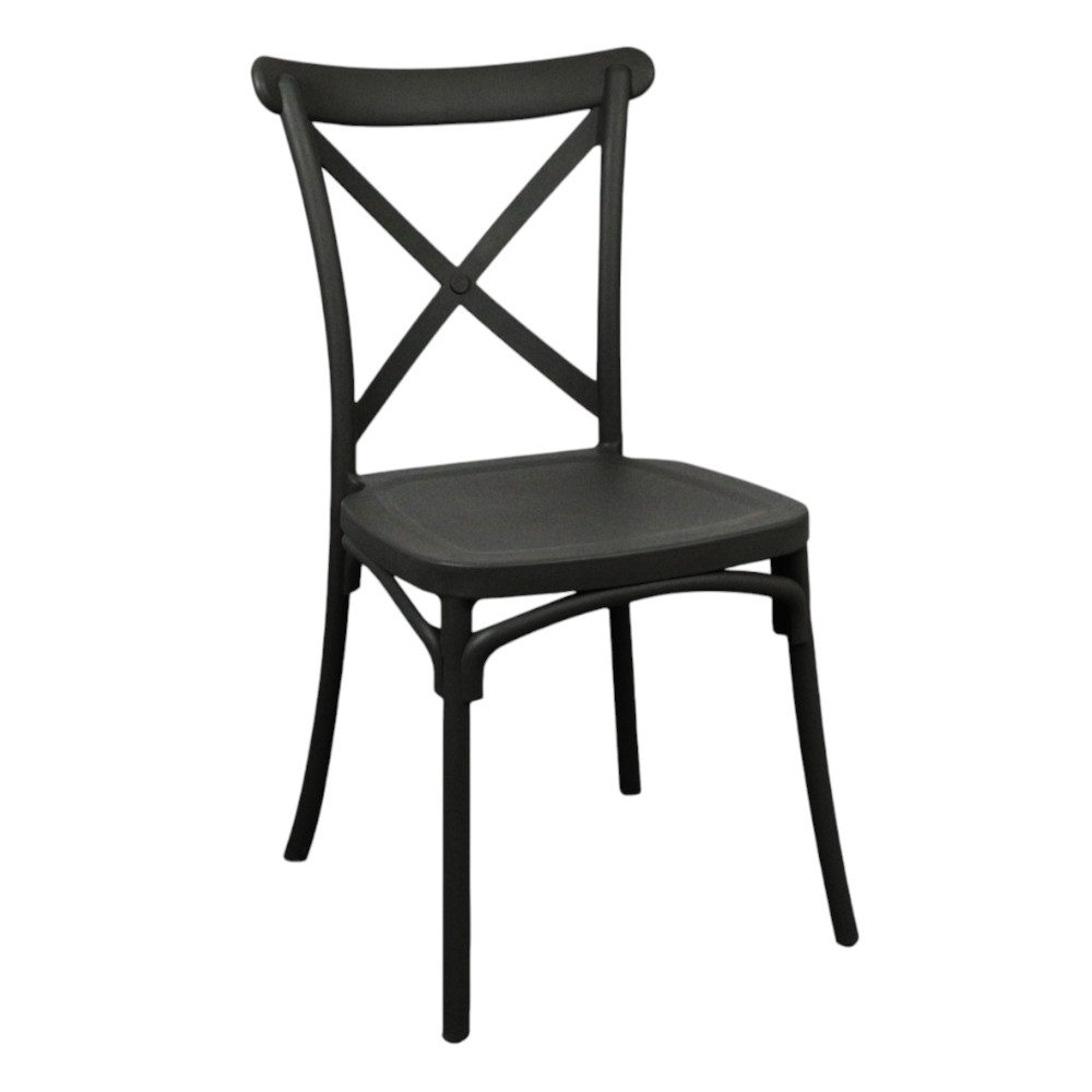 Silla sin brazos Aria estilo classic color negro