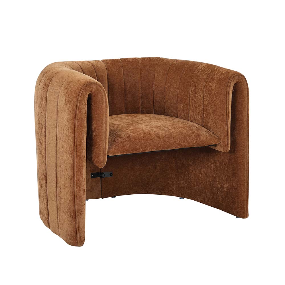 Butaca con brazos Vanya de tapiz terracota