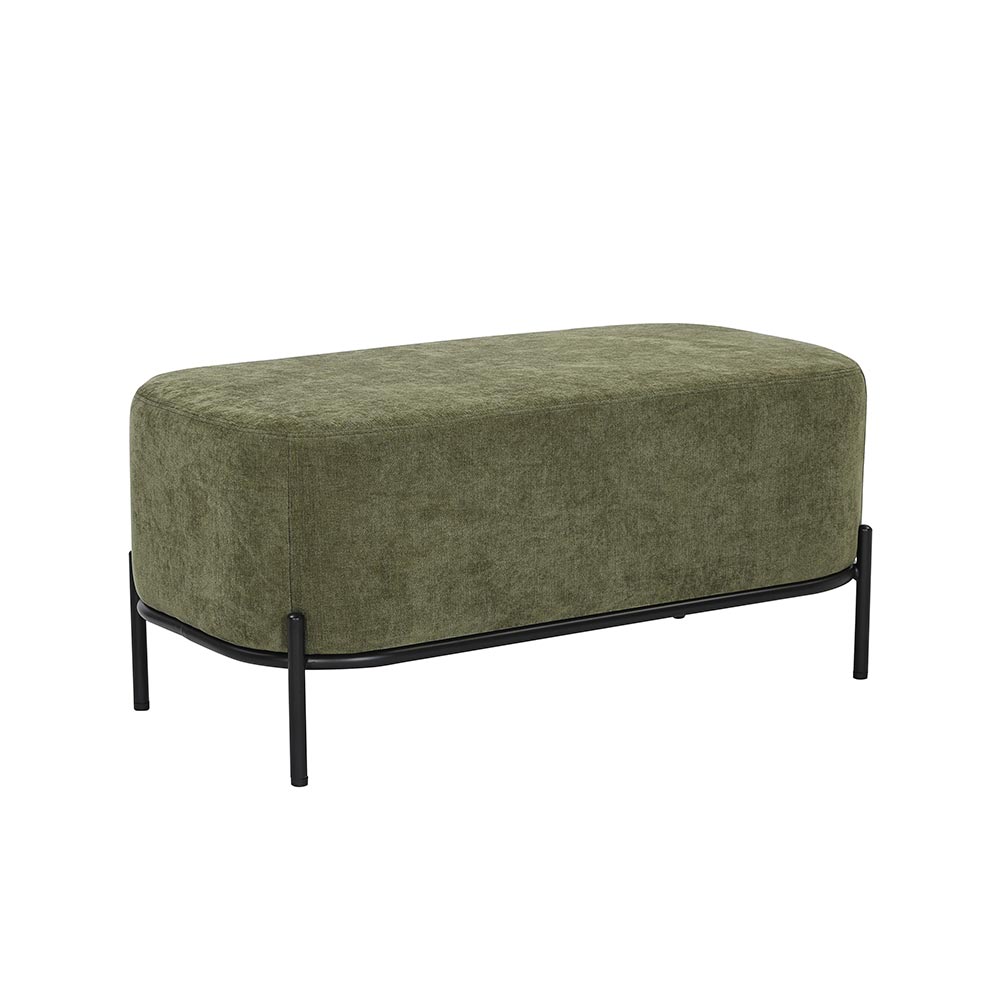 Banqueta moderna Riven de tapiz verde olivo