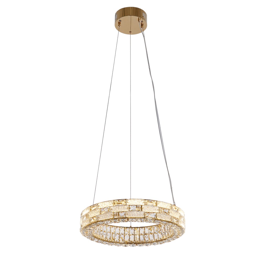 Lámpara led colgante Vania de cristal 50W con luz cálida