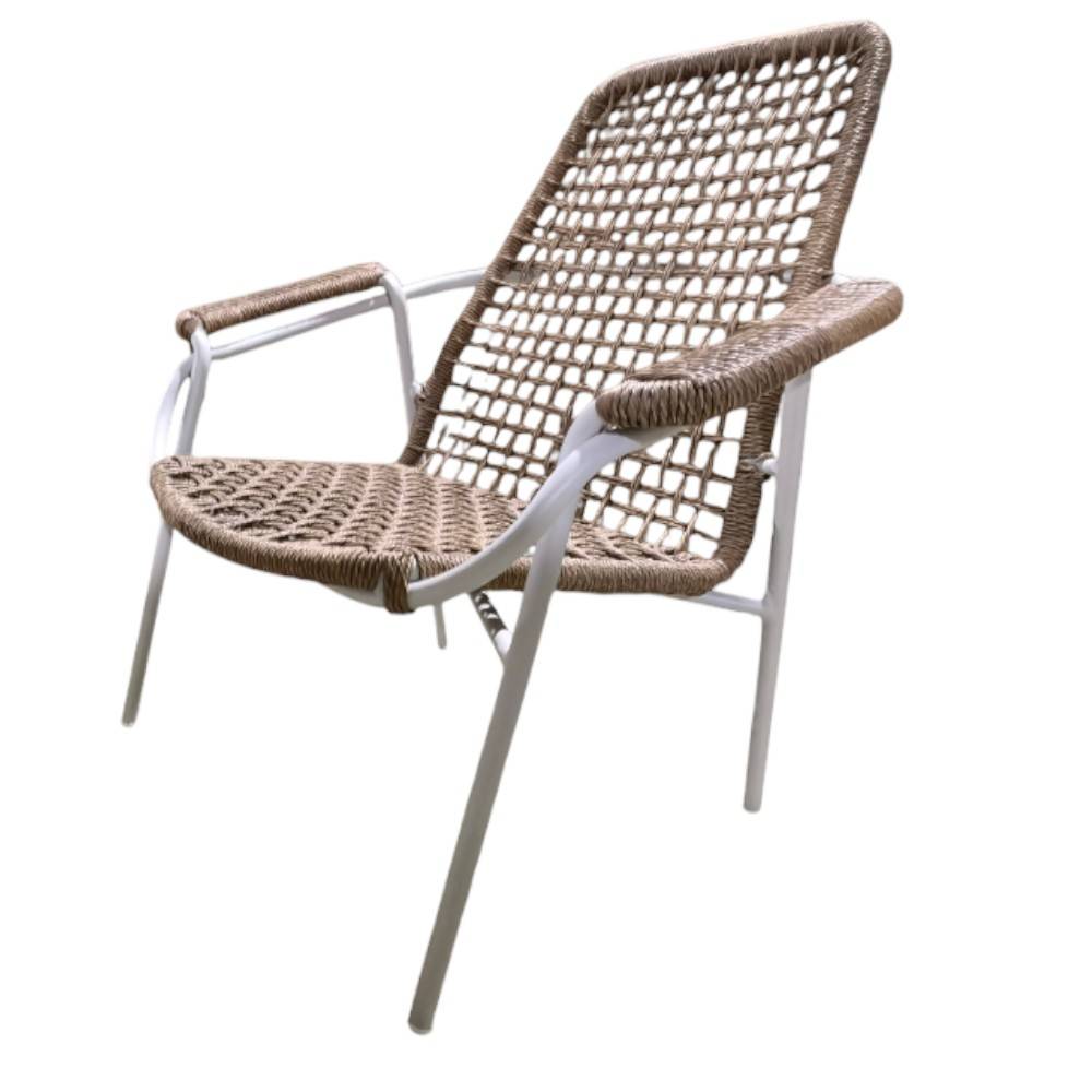Silla lounge de exterior Daf aluminio con tejido polyrattan