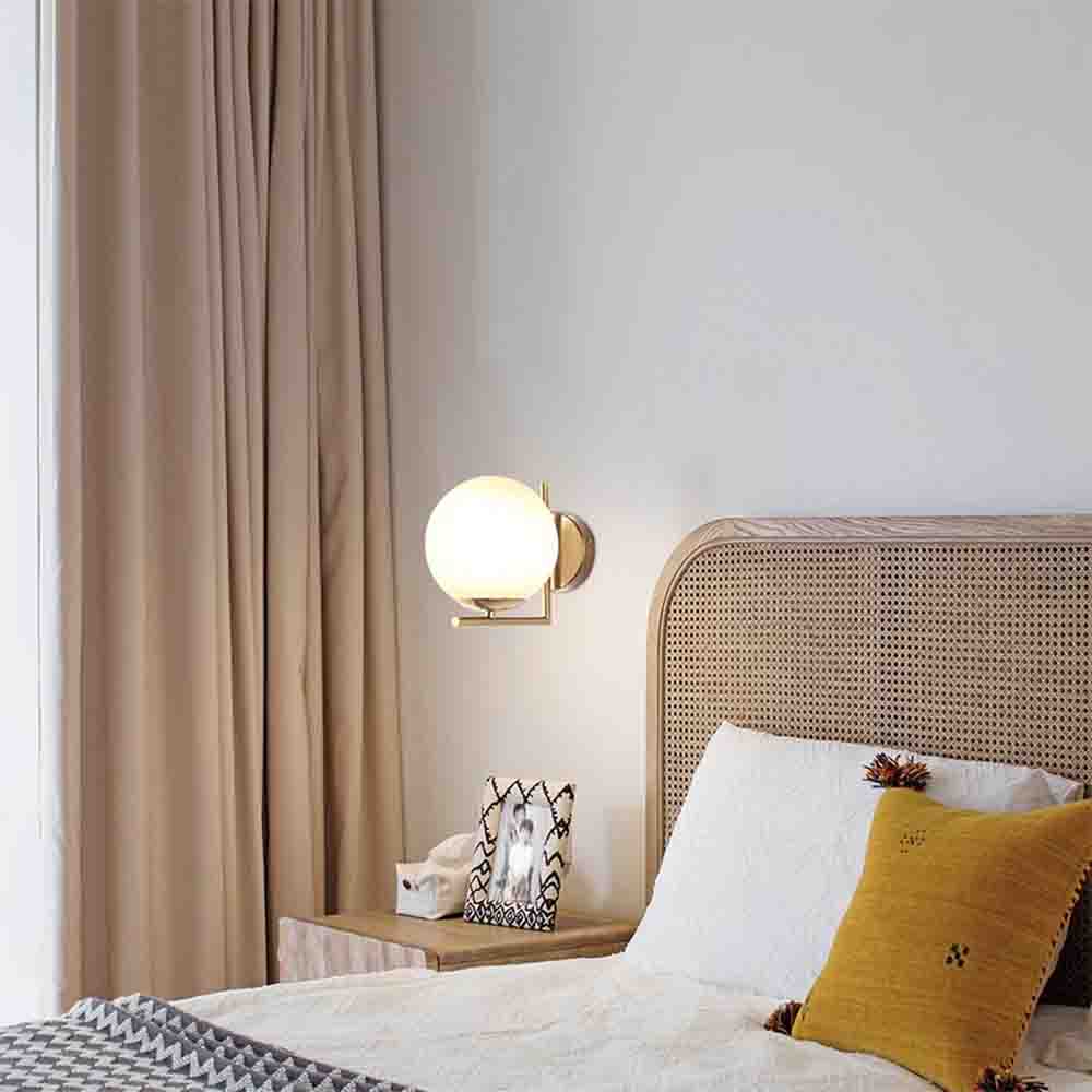 APLIQUE DE PARED ORSON DORADO/VIDRIO BLANCO 1L E27 17.5X15X21CM