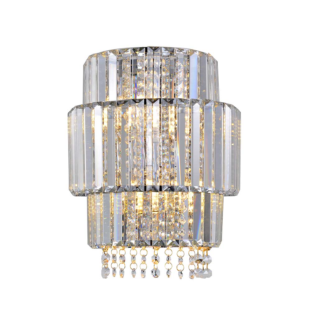 Aplique de pared Yim metal cromado con cristales K9