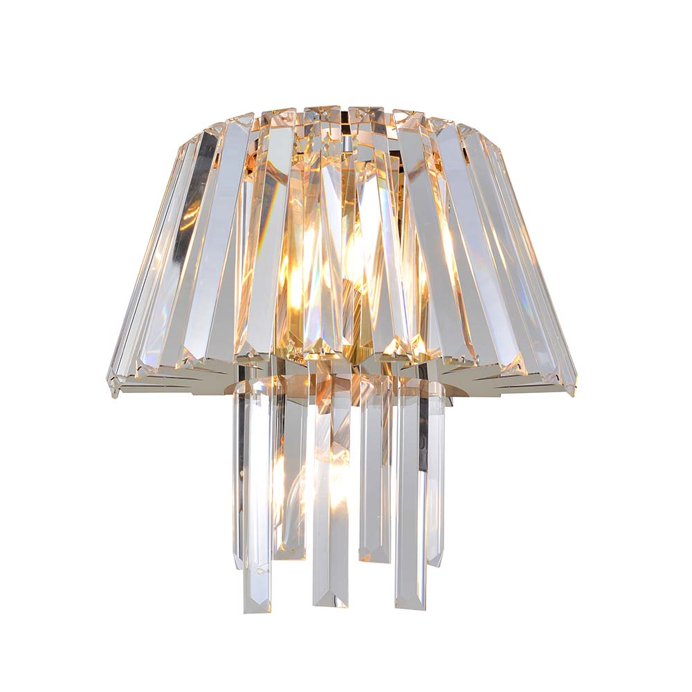 Aplique de pared April metal dorado con cristales K9