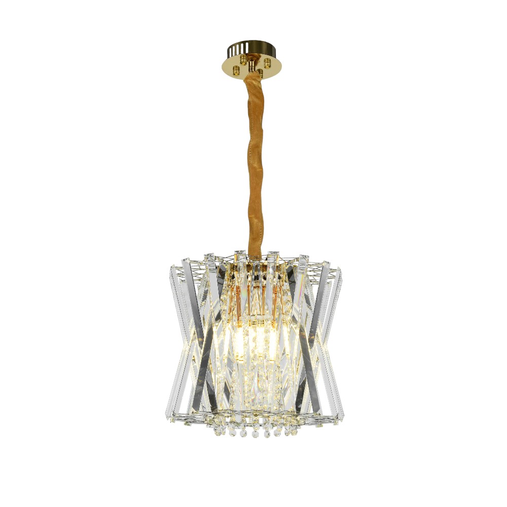 Lámpara colgante 4xE14 Zia gold de cristales K9