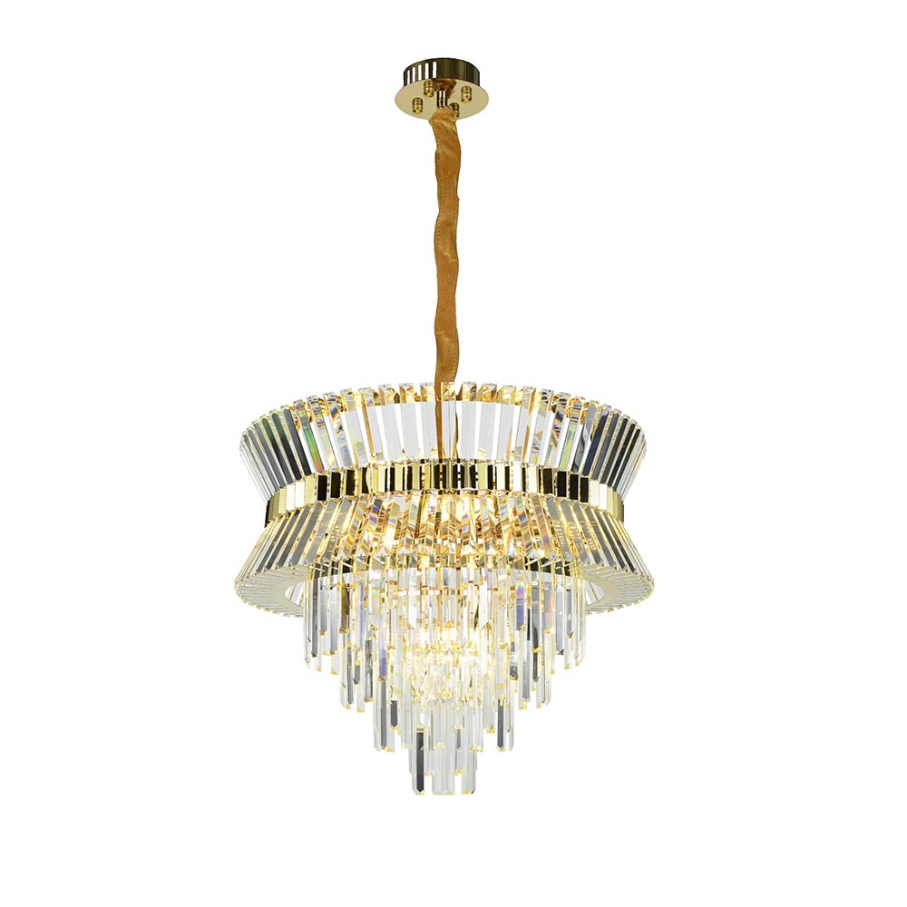 Lámpara colgante West metal dorado con cristales K9