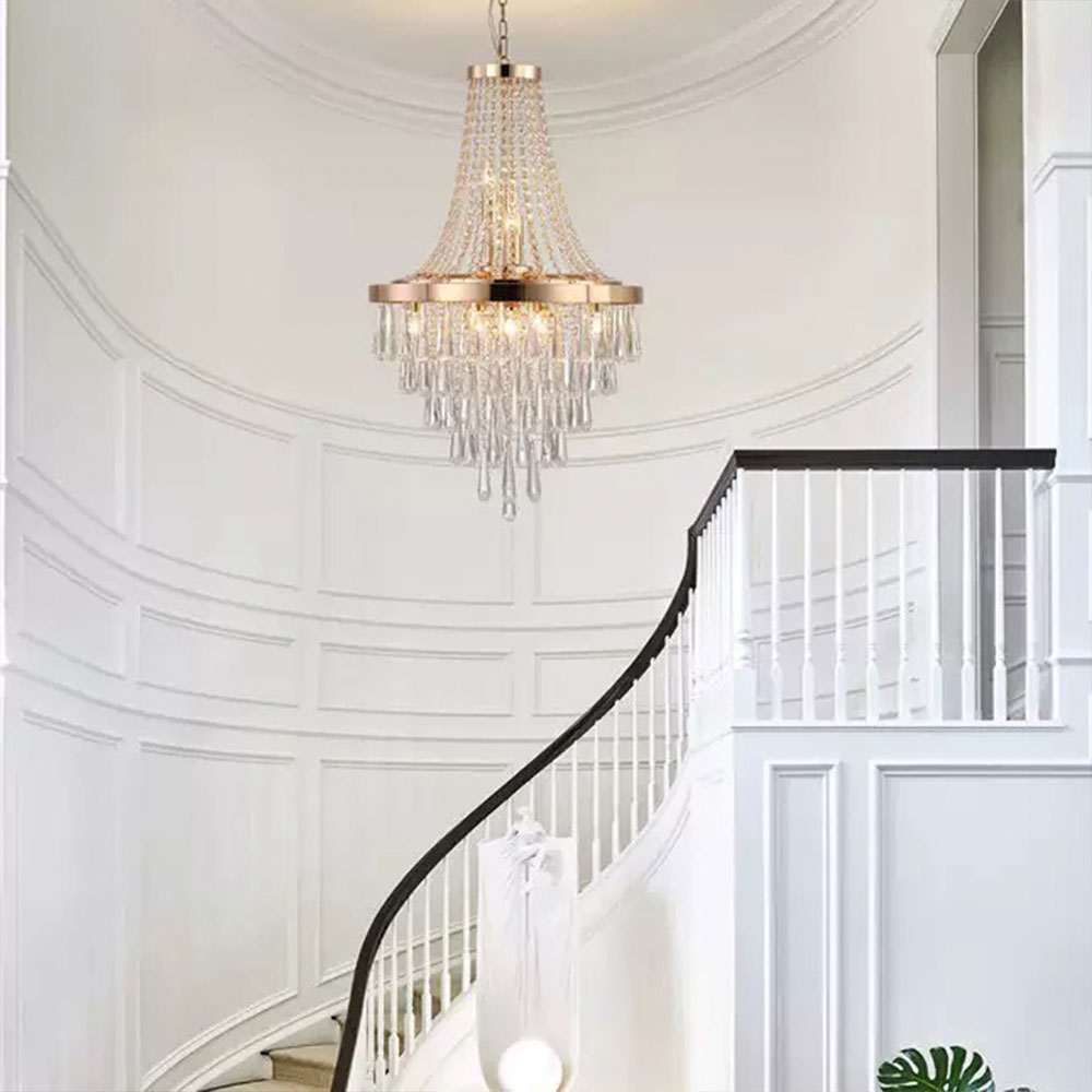 Lámpara colgante 18xE14 Rossie dorado con cristales K9