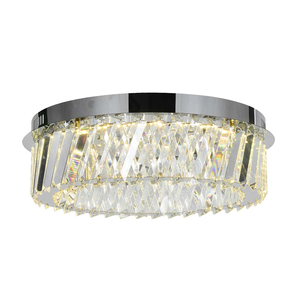 Lámpara LED de tumbado Hannan cromado cristales K9 3CCT 16W