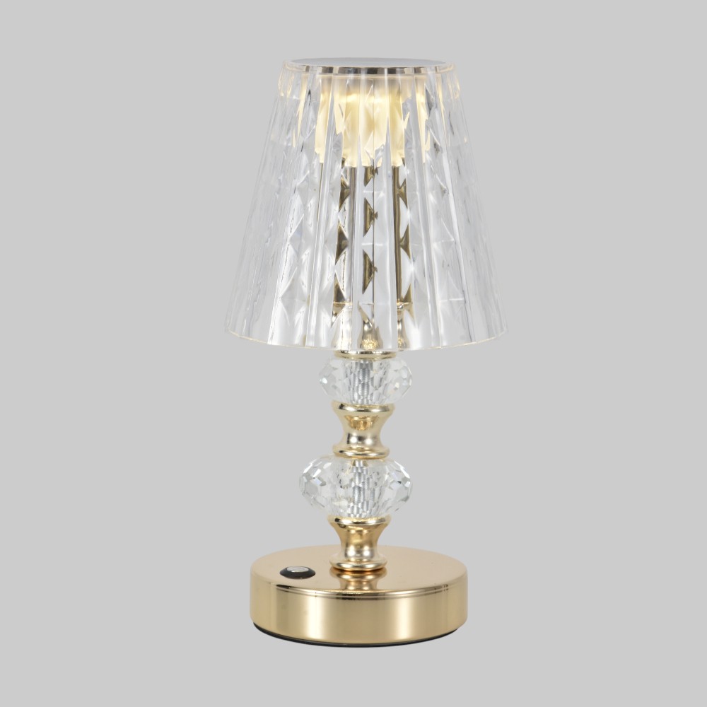 Lámpara LED recargable touch Isabela dorada/clear 3CCT