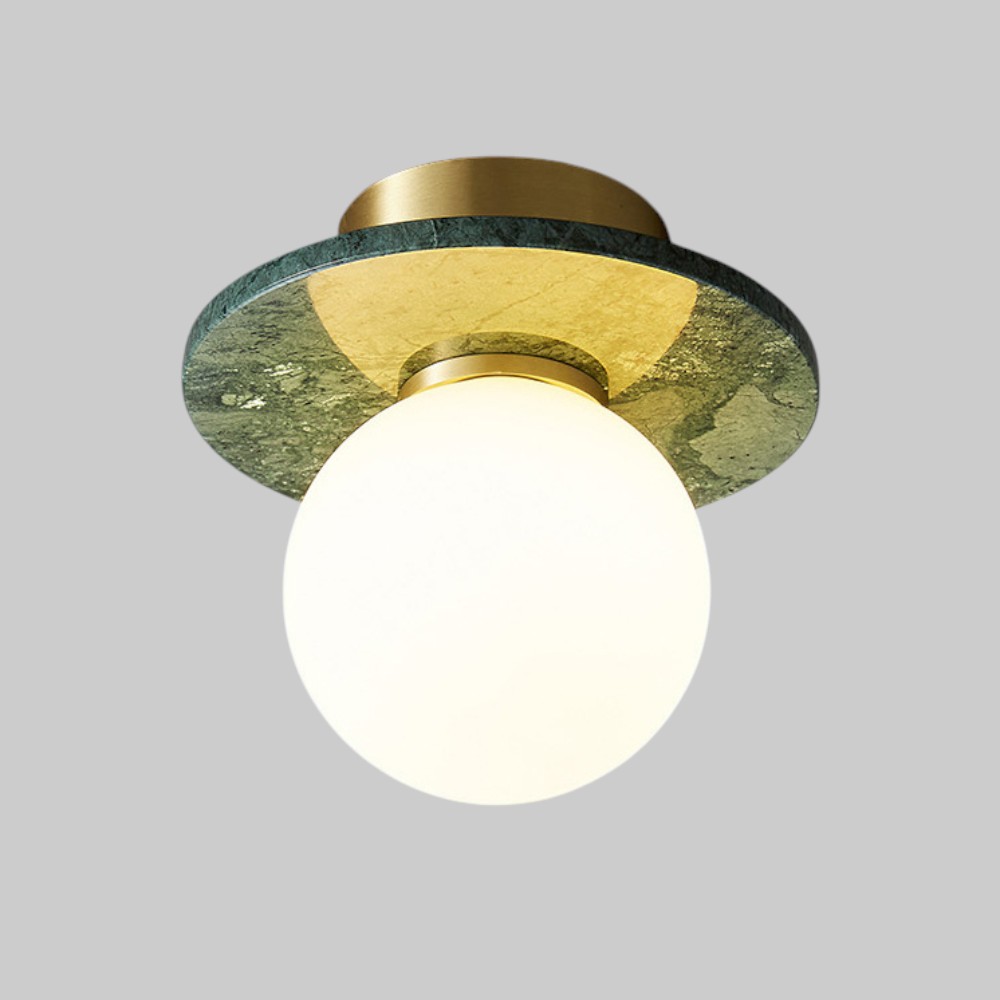 Aplique LED de pared Lucero mármol dorado con luz cálida