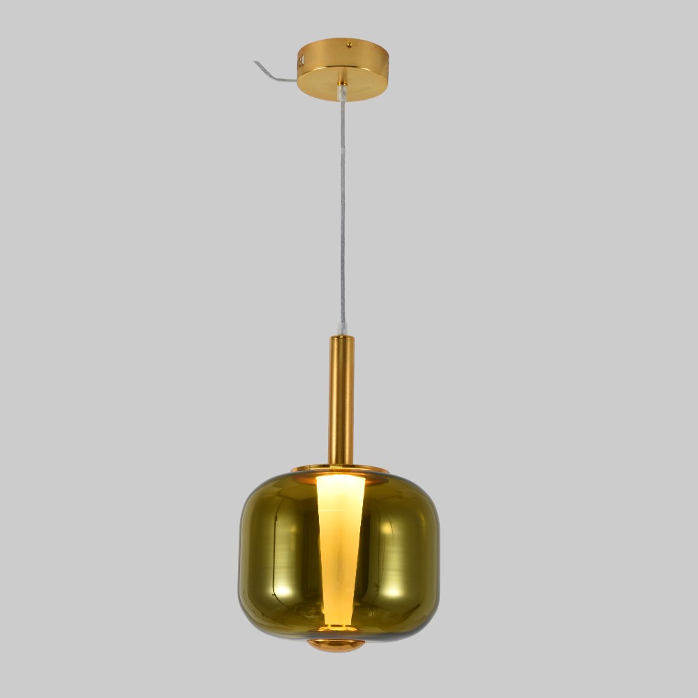 Lámpara colgante led Orion metal dorado luz cálida