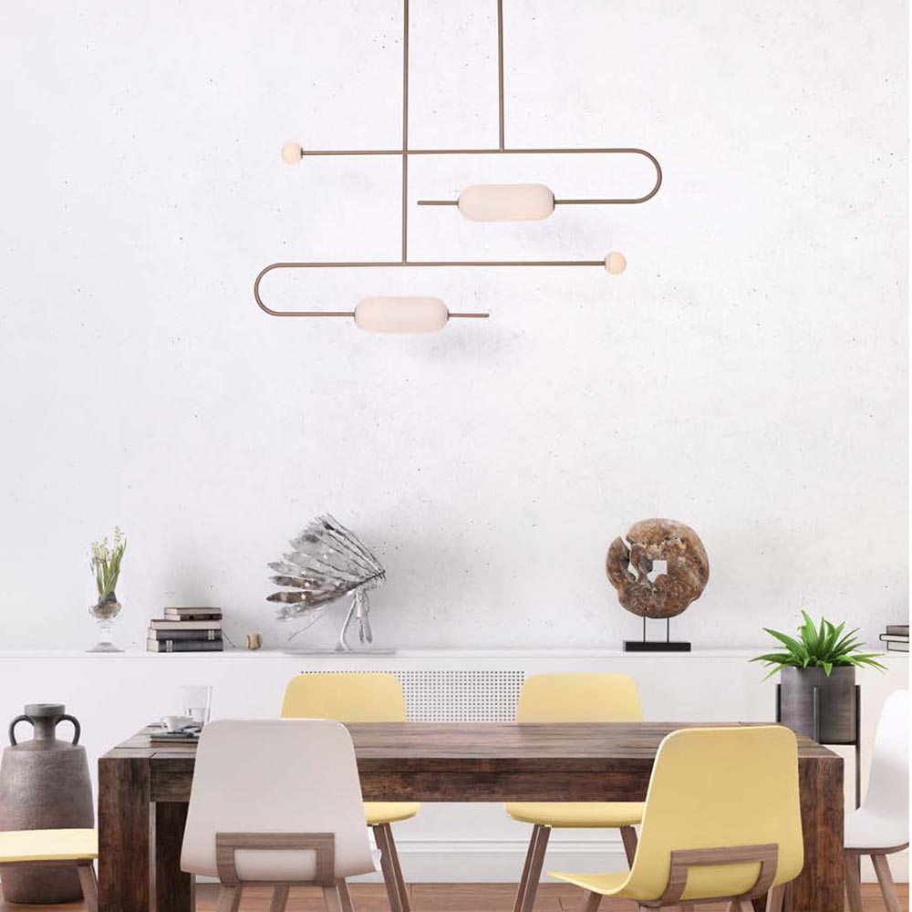 Lámpara LED colgante Tuli gold luz calida 31W