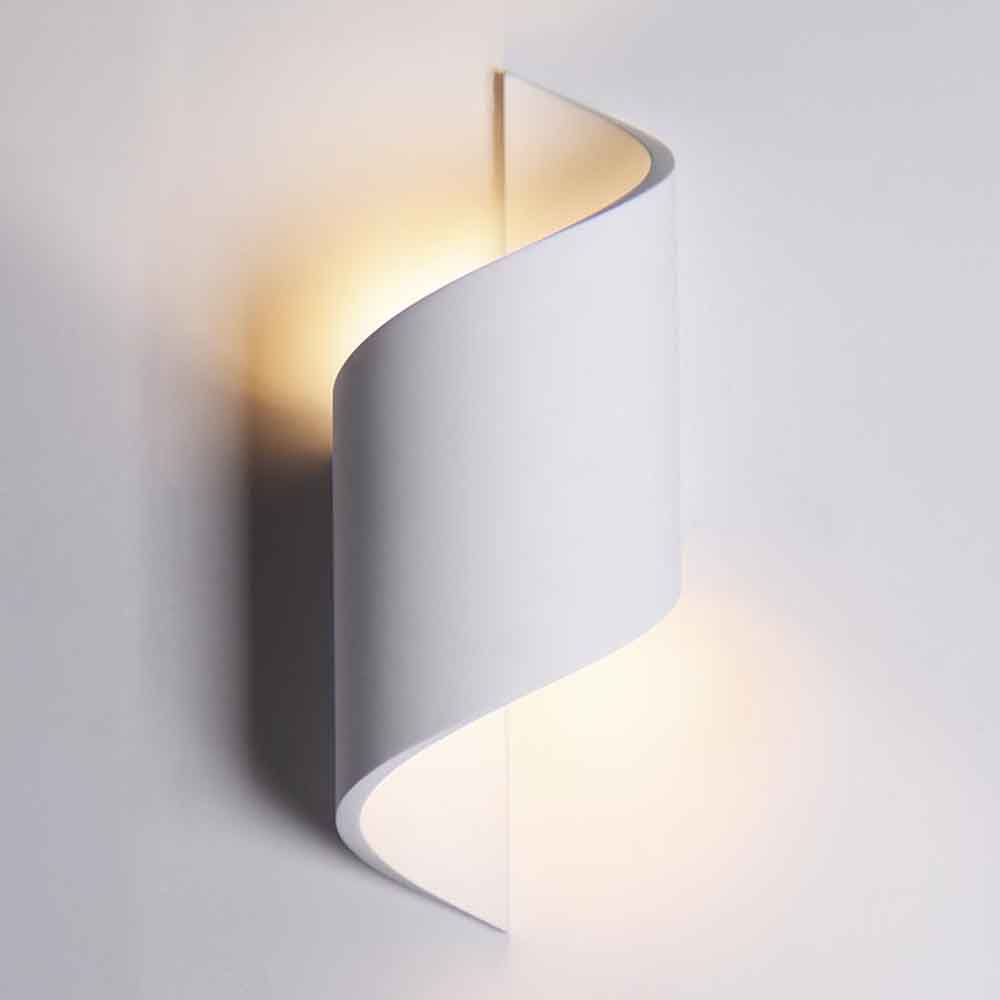Lámpara de pared G9 Curl de gypsum blanco