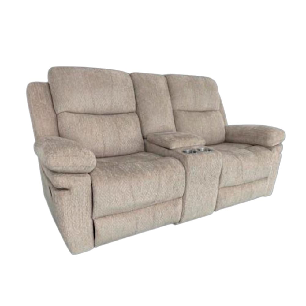 Reclinable manual doble Ivonny de tapiz beige