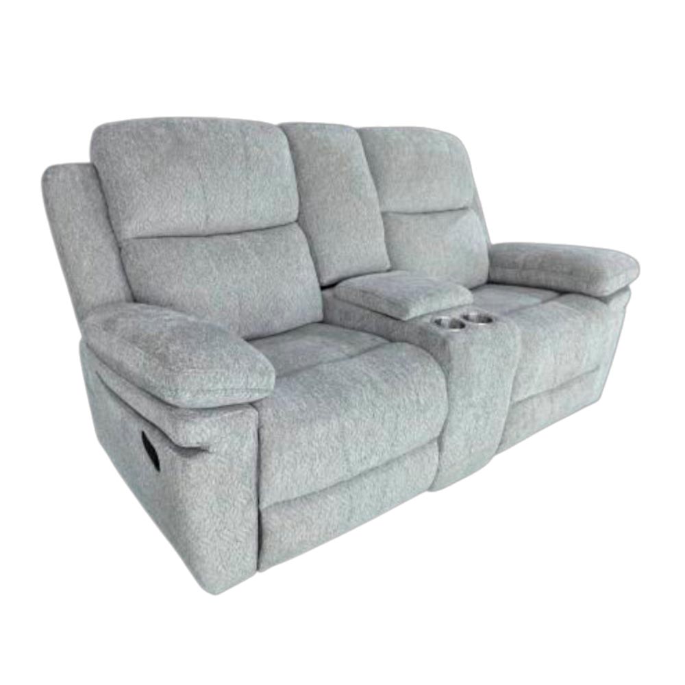 Reclinable manual doble Ivonny de tapiz gris