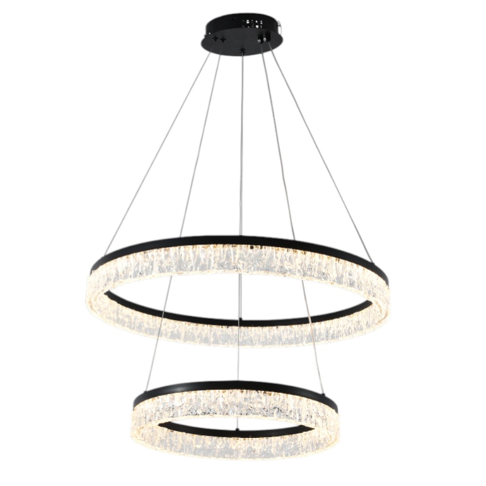 Lámpara colgante led Emilia metal negro