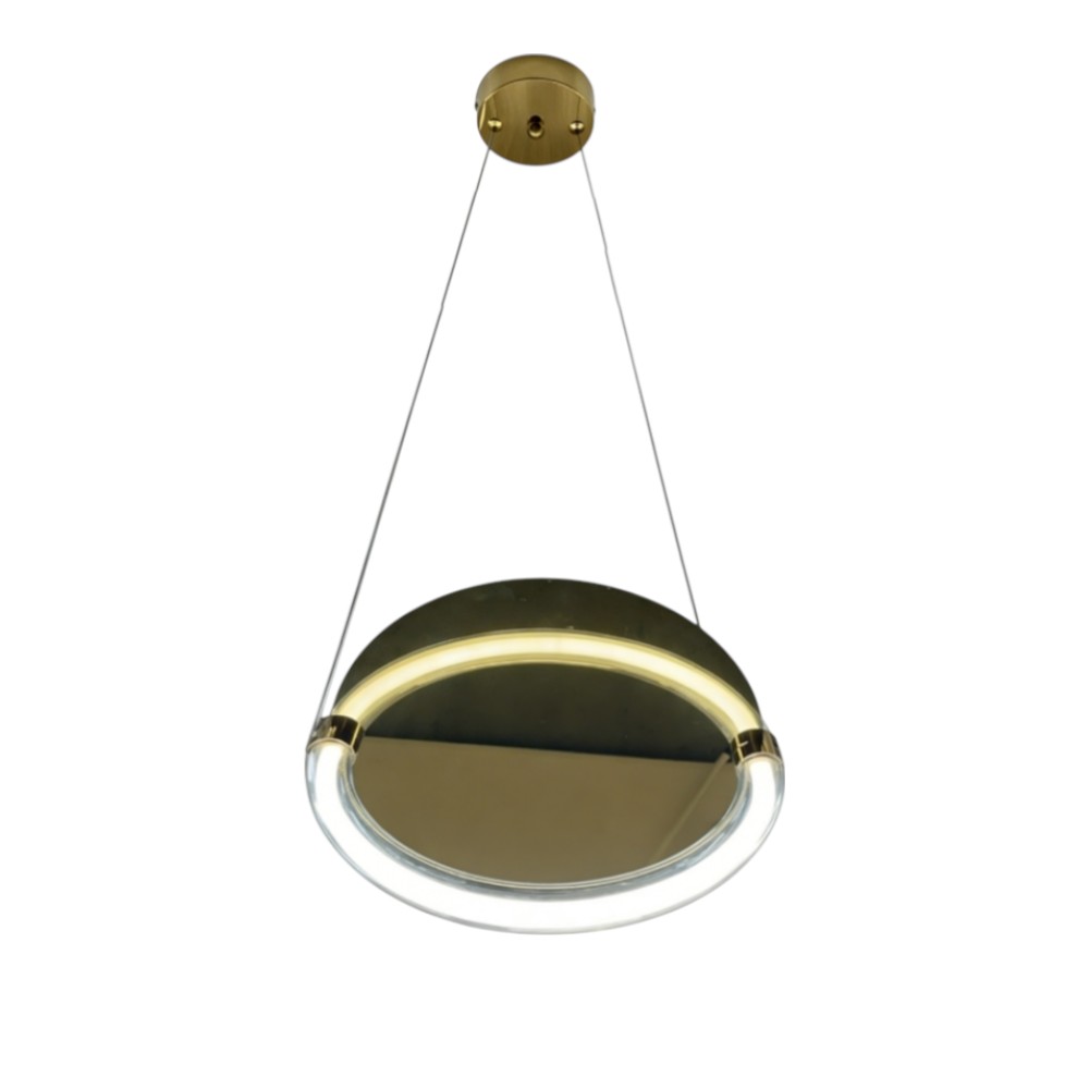 Lámpara colgante led Saturn metal dorado