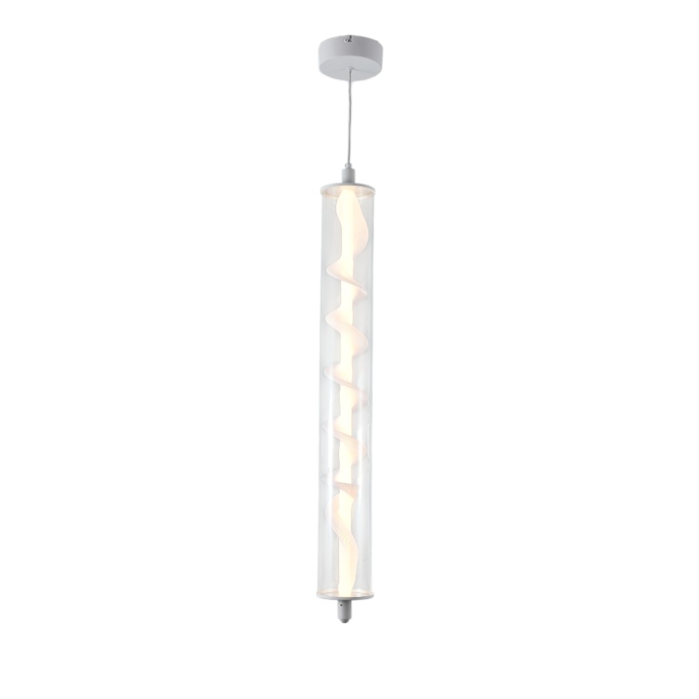 Lámpara colgante led Espiral metal blanco 83cm