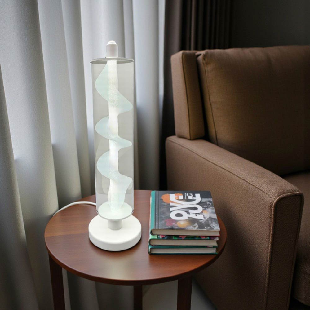Lámpara LED de mesa Twist acrílico blanco luz cálida 6W