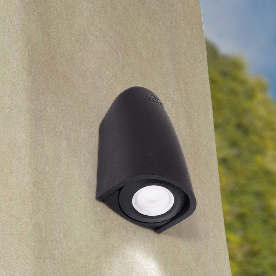 Luminaria de pared G9 Mamete Round negro luz blanca